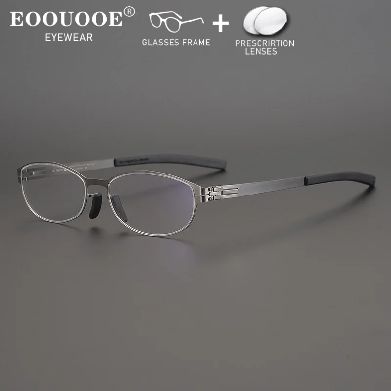 

Screwless Design Optical Frmae Women's Prescription Glasses 1.61 MR-8 Lenses Progressive Myopia Reading Oval Eyeglasses