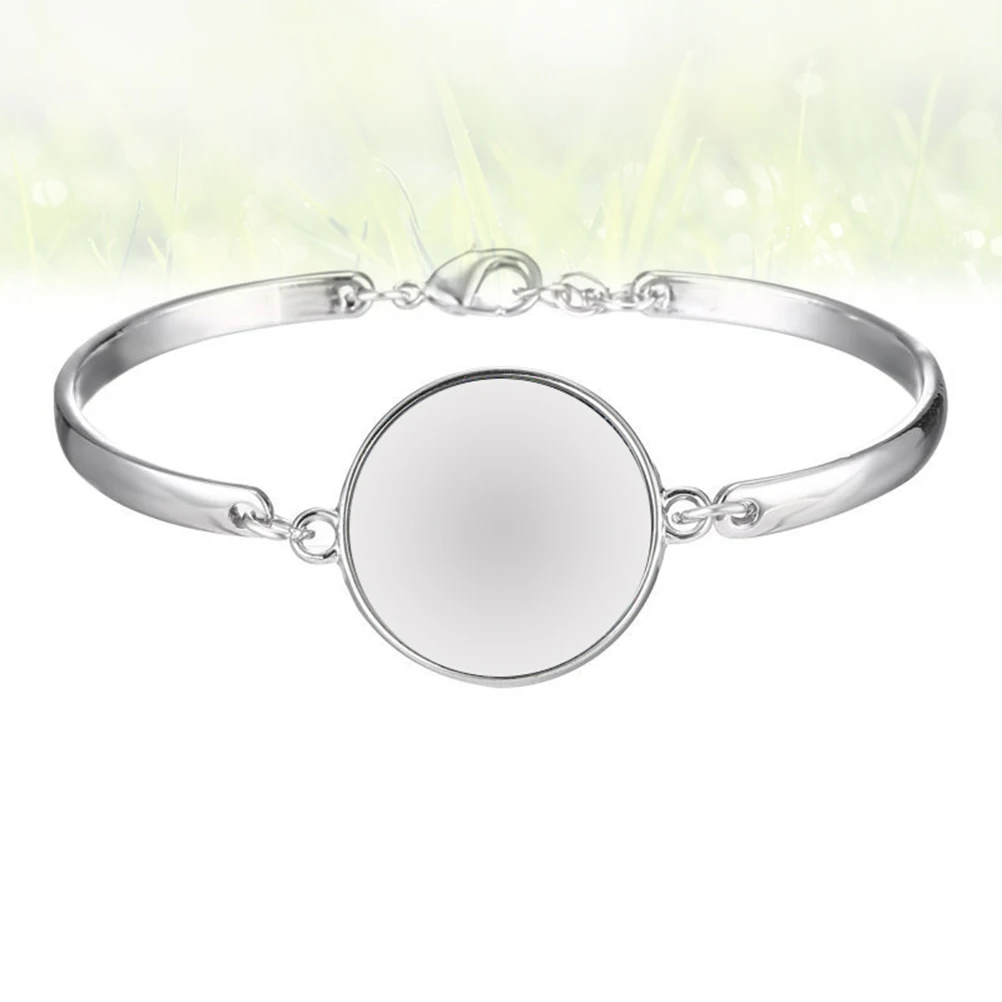 

5 pcs StainlessSteel Bracelet Crafting Round Jewelry Wrist DIY Pendant Glass Chain Alloy Oval Durable Customizable