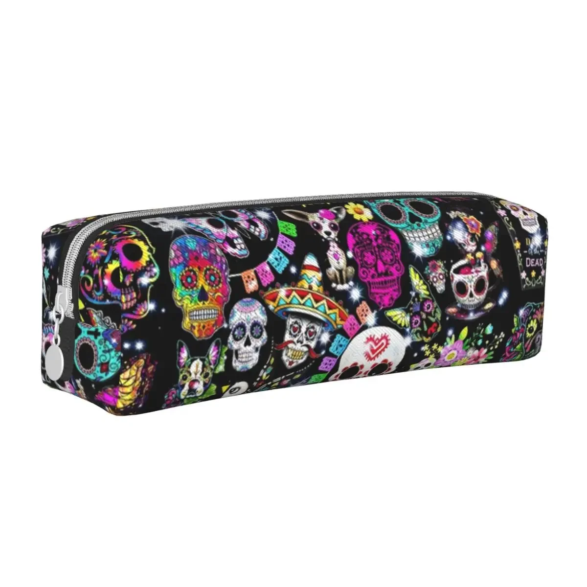 

New Day Of The Dead Sugar Skull Pencil Case Pencil Pouch Pen Holder Student Large Pencil Bags School Supplies Gift Stationery