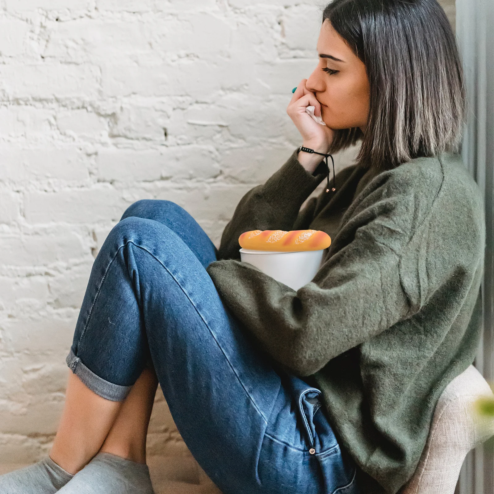 خبز الرغيف الفرنسي عالي الواقعية انتعاش بطيء الحسية تململ للأطفال والكبار الضغط لعب الغذاء التظاهر الدعامة محاكاة الإجهاد