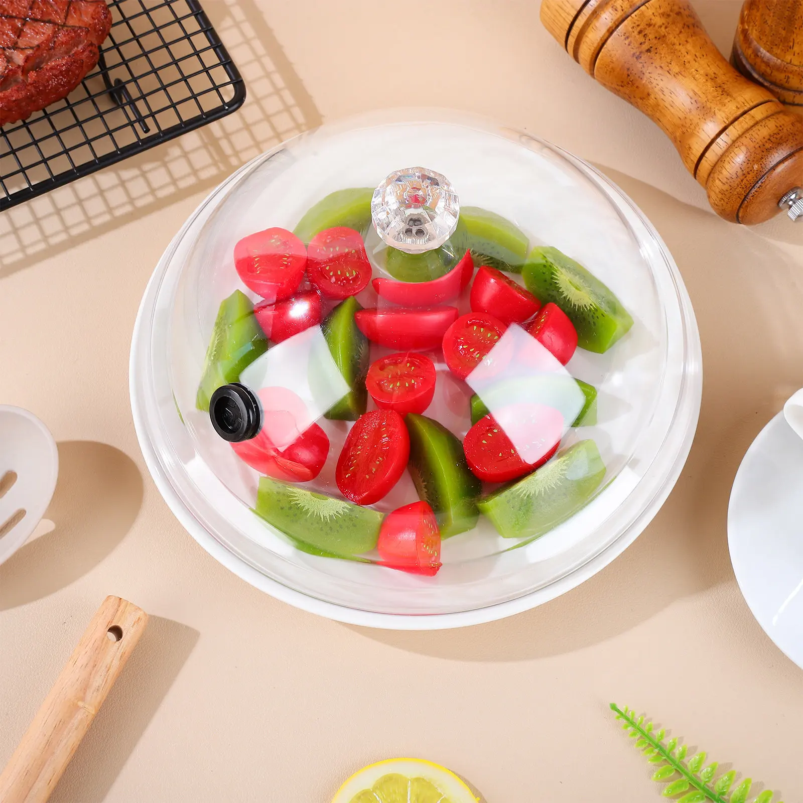 

2Pcs Transparent Smoke Lid High Quality Acrylic Pc Cover for Cake Dessert Bread Snack Protection Modern Simple Design