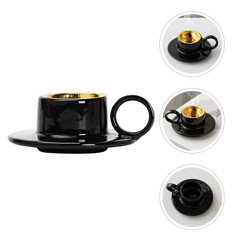 

Ceramic Incense Cone Burner Retro Design Aromatherapy Stove for Living Room Study Office Decorative Aroma Burner