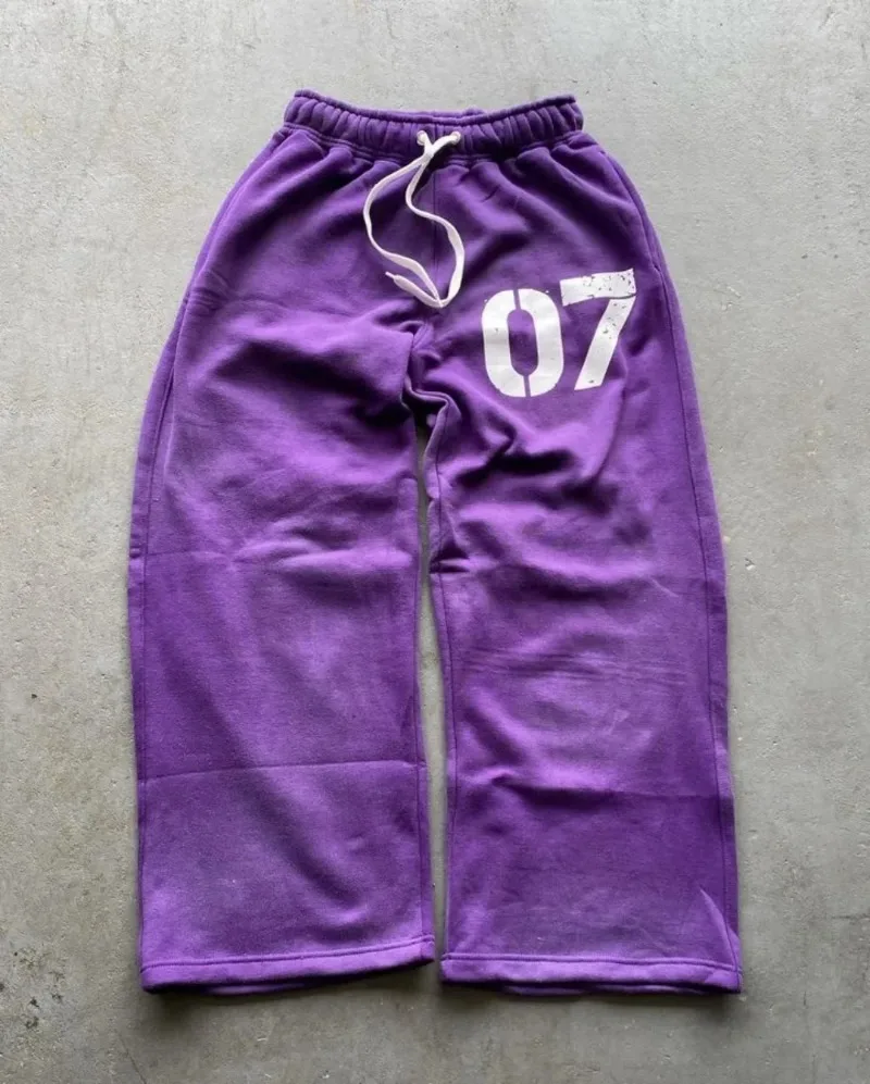 Y2K 2 piece sets Sweatshirt oversized clothes vintage Men Women streetwear Letters Baggy Sweatpants Drawstring Sports Street Set