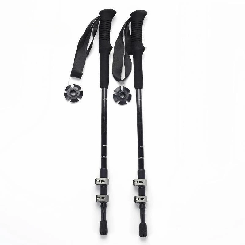 

Carbon Fiber Mountaineering Staff Three-section External Lock High Strength Carbon Cane Outdoor Trail Running Hiking Sliding