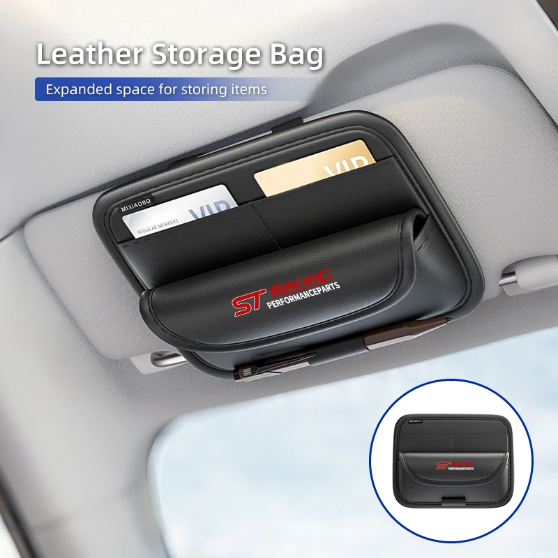 Car Sun Visor Glasses Bag Sunglasses Storage Box For F-ord ST Line Racing RS S Kuga Fiesta Fusion Mondeo Edge Focus Mustang