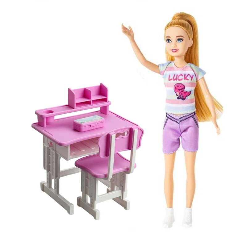 Kawaii Items Miniature Dollhouse Furniture Mini Desk Chair 9 Inch Dolls 5.5'' Boys Girls Fast Shipping Birthday Present For Kids