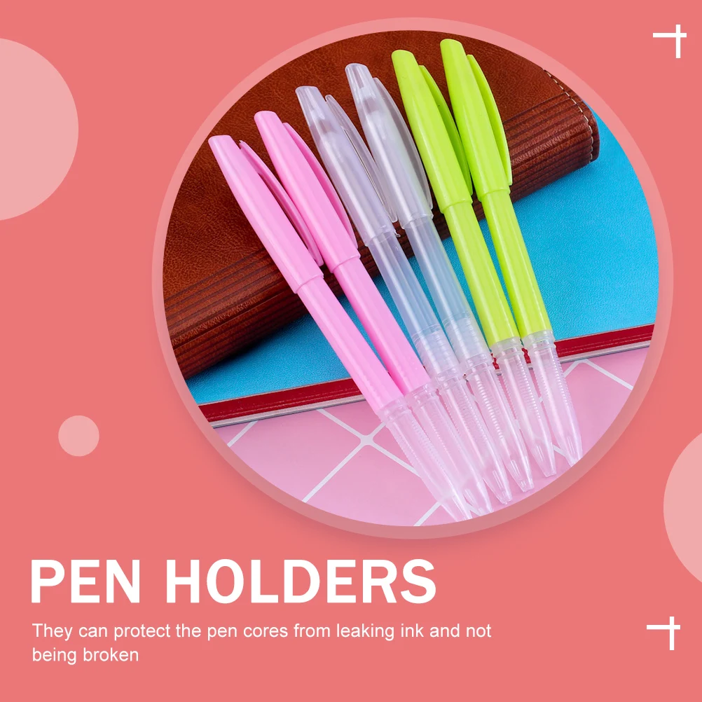 

50Pcs Pen Holders Transparent Empty Shells for Gel Pens Students Stationery School Office Supply Empty Pen Holder