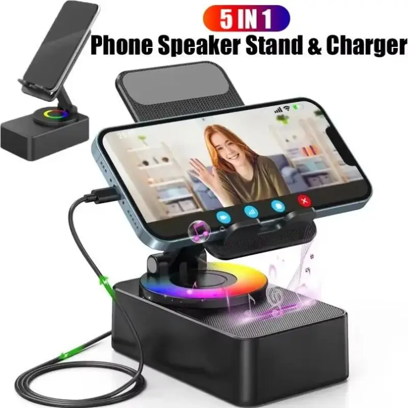 

Bluetooth Speaker Adjustable Desktop Live Lazy Phone Bracket Support Portable Wireless Speaker Cell Phone Holder Foldable Stand