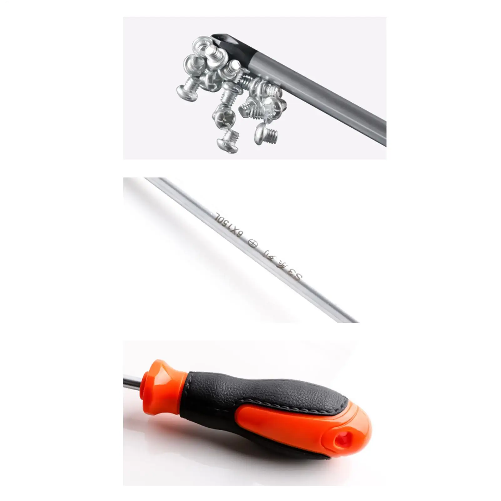 Magnetic Screwdriver Set Magnetic Steel Slotted Telescopic Portable Non-Slip Repair 7-Piece Flat Head Bit Screwdriver Set For