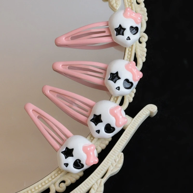 Stero Cartoon Skull Hair Pin Adult Teens Cream Feeling Bangs Hair Clip Dropshipping