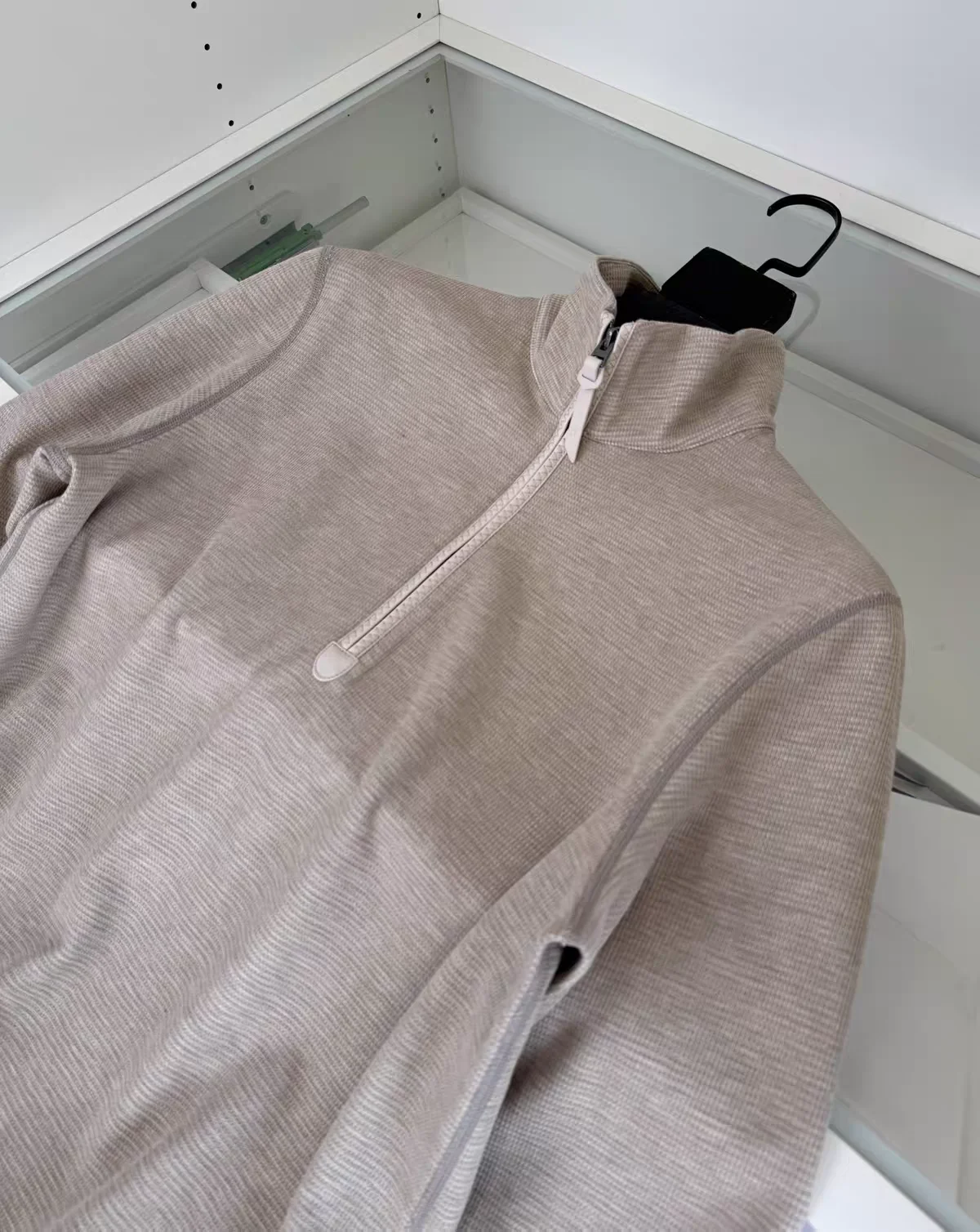 Italian Luxury Autumn Winter Wool Blend Business Long Sleeve Half Zipper No LOGO Men's Base Layer Shirt Stylish Stand Collar