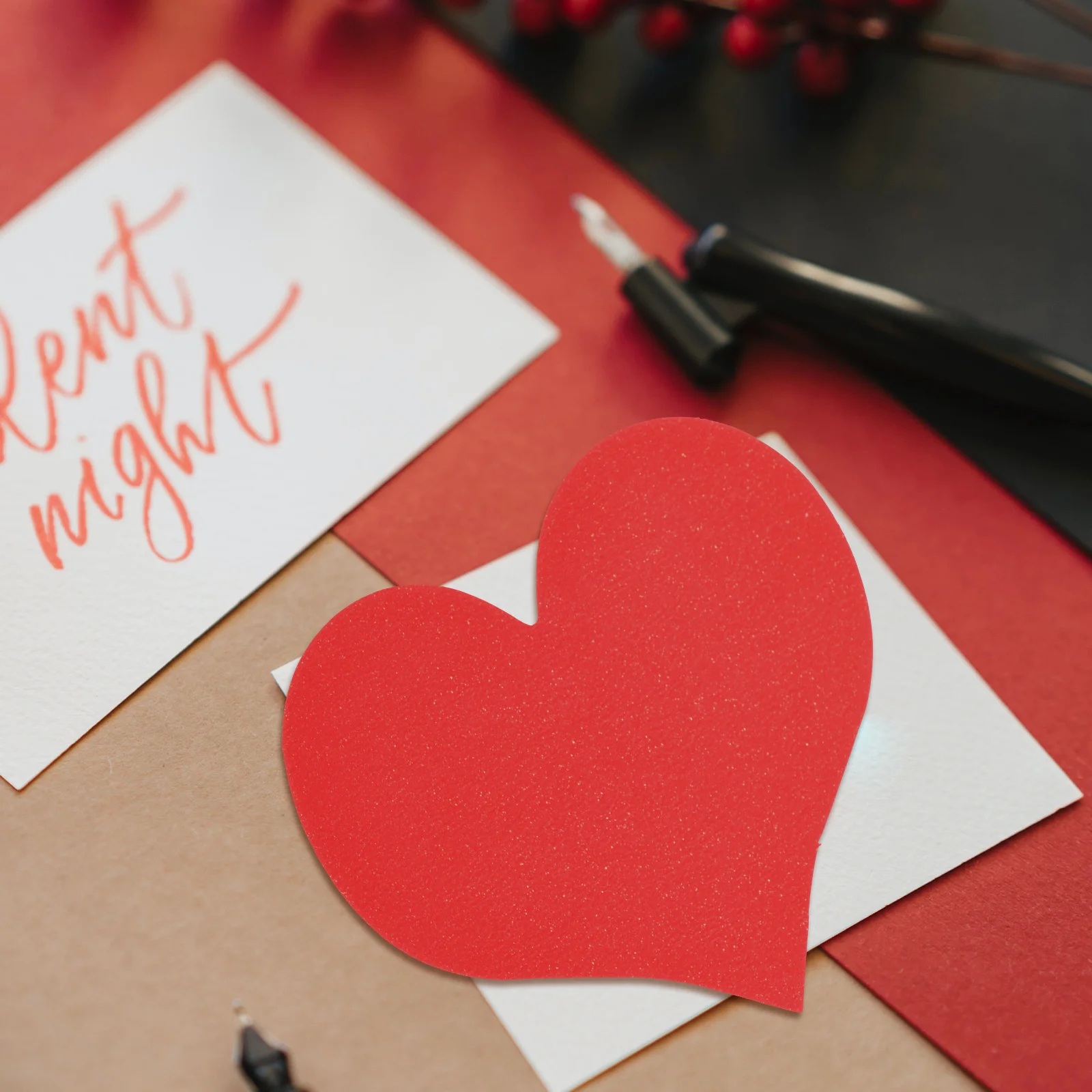 100pcs Heart Shaped Valentine'S Day Cards Gift Cards Blank Paper For Greetings Card Bulk Red Heart Valentines Card