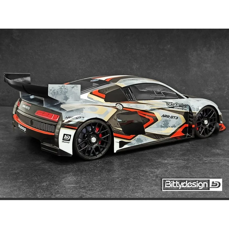 BittyDesign AR8-GT3 carcasa de cuerpo GT transparente de 360mm LWB para coche de turismo 1/8 RC, accesorios de piezas de mejora de distancia entre ejes larga