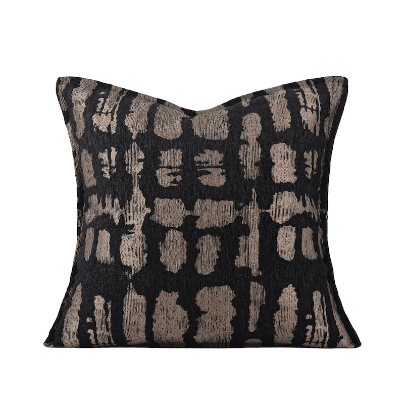 Luxury Chenille Pillow Cover | Modern Abstract Leopard Print Cushion Case | Minimalist Dark Tone Sofa Bedroom Decor Throw Pillow