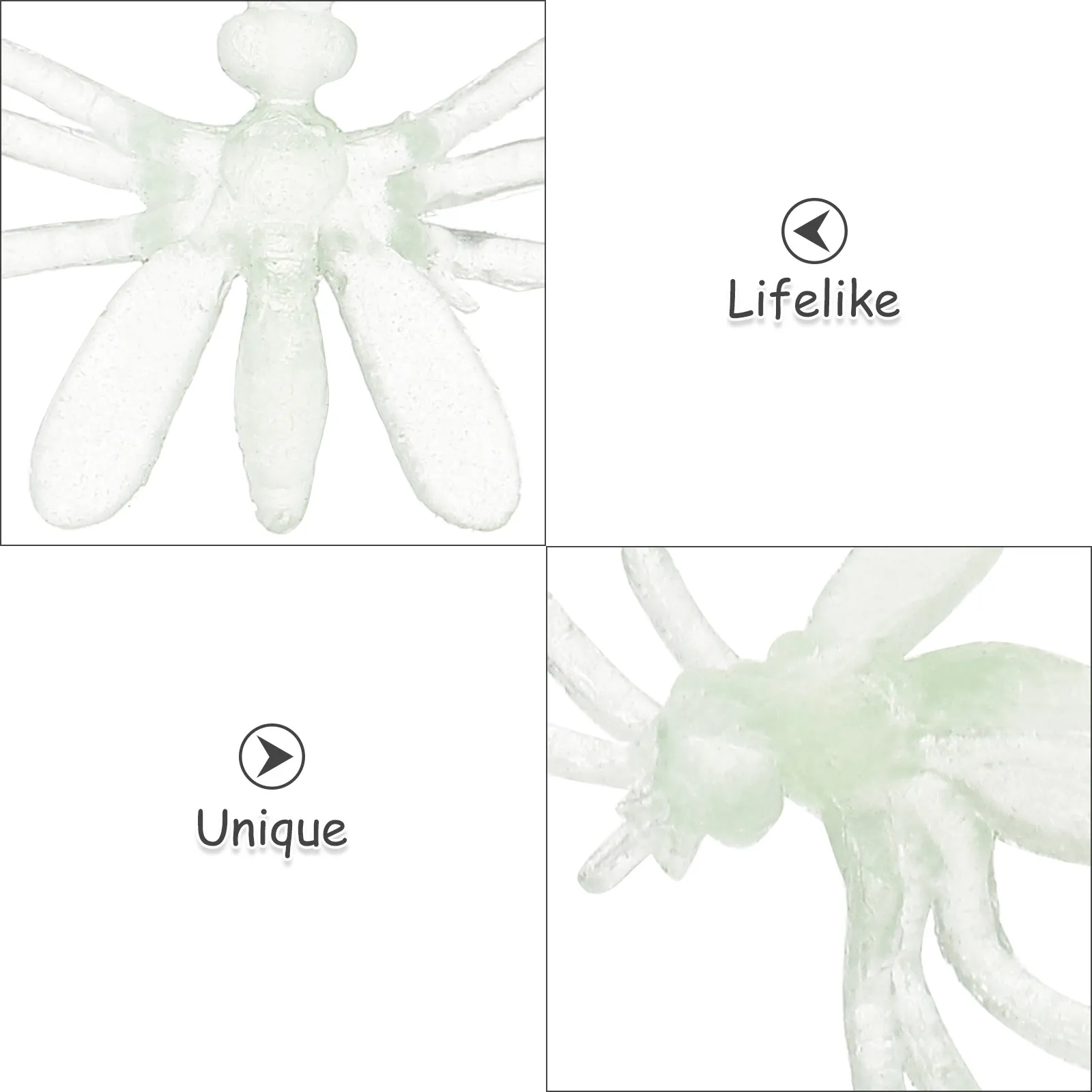 200Pcs Halloween Prank Gadgets Quirky Mosquito Glow in The Dark Indoor Outdoor Plastic Insect Decorations Insect Model Toys