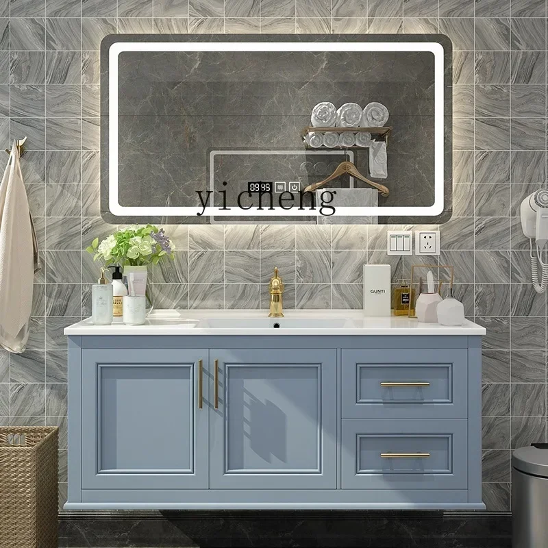 

XL Bathroom Cabinet Ceramic Whole Washbin Light Luxury Hand Washing Basin Cabinet Combination Wash Basin Washstand