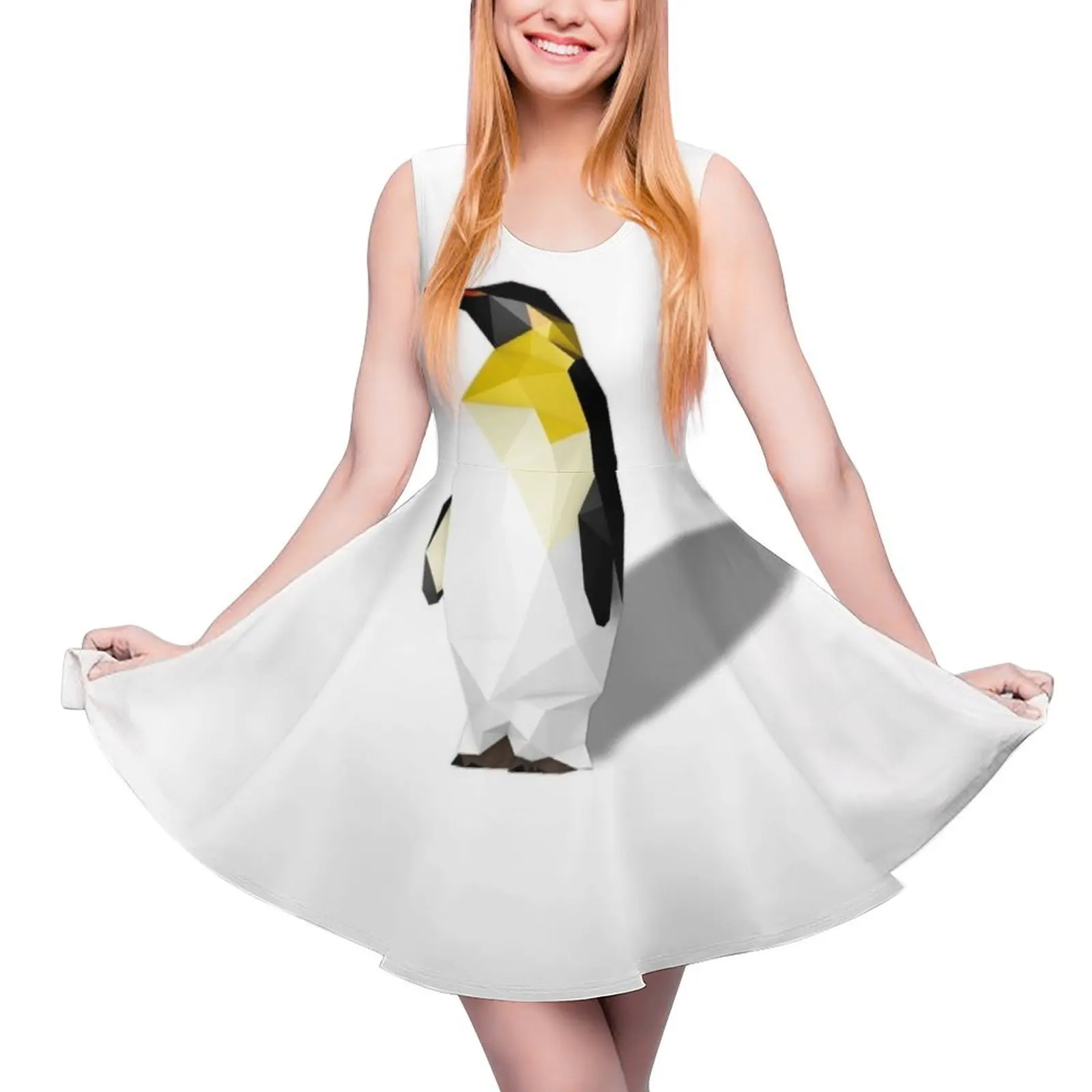 

Low Poly Penguin - Standalone Sleeveless Dress evening dress women loose women"s dress