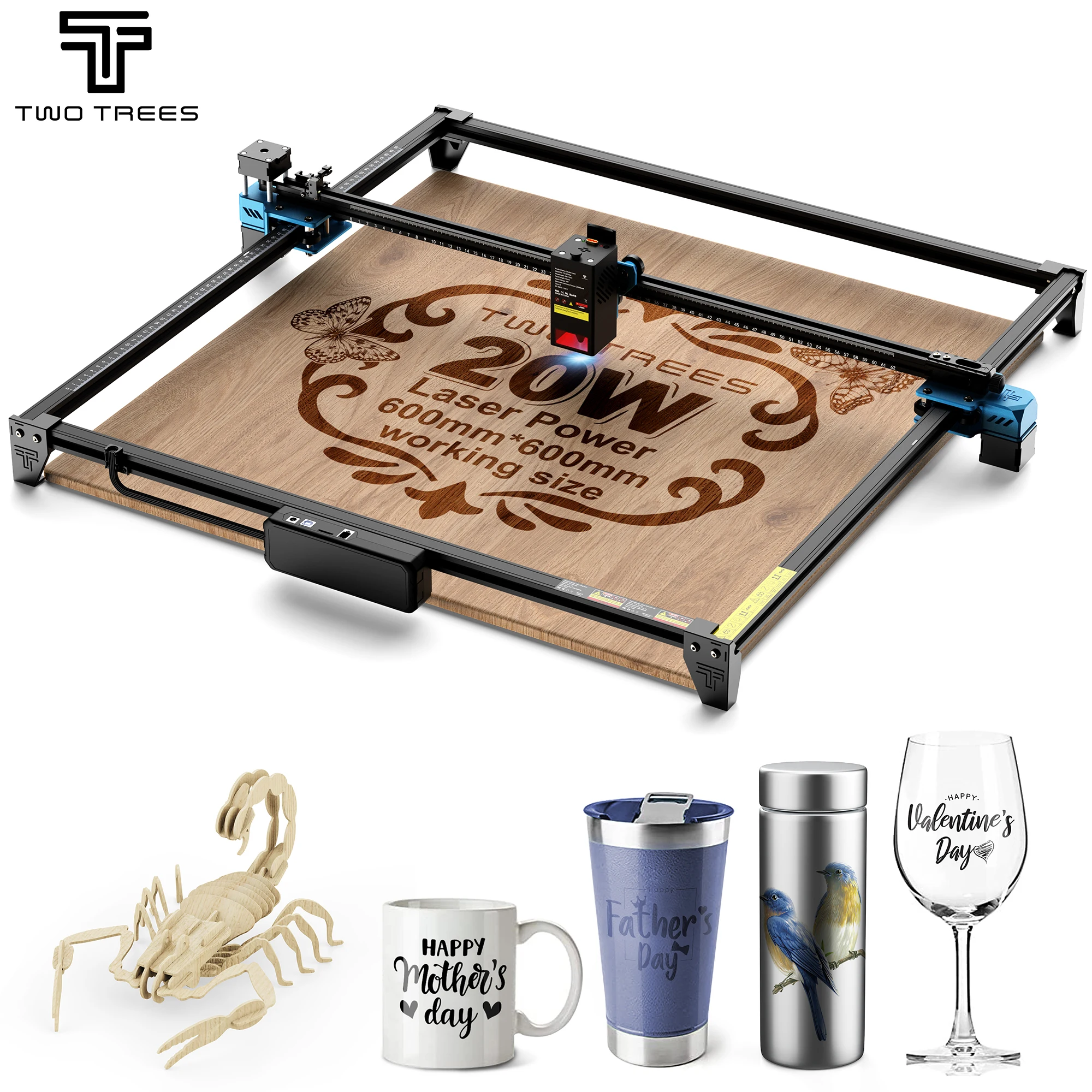 

TWOTREES Powerful TTS-20 Max Laser Engraver 20W | CNC Desktop Engraving Machine for Wood, Acrylic, Stainless Steel, WiFi Control