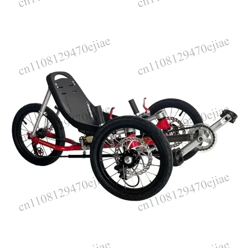 Folding Recumbent Tricycle Adult 3-Wheel Trike Front Rear Suspension Low-Step Travel Leisure Riding
