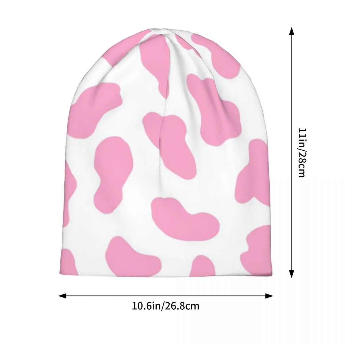 Cow Print Spot Heart Cute Kawaii  Unisex Adult Beanies Caps Knitting Bonnet Hat Warm Fashion Autumn Winter Outdoor Skullies Hats