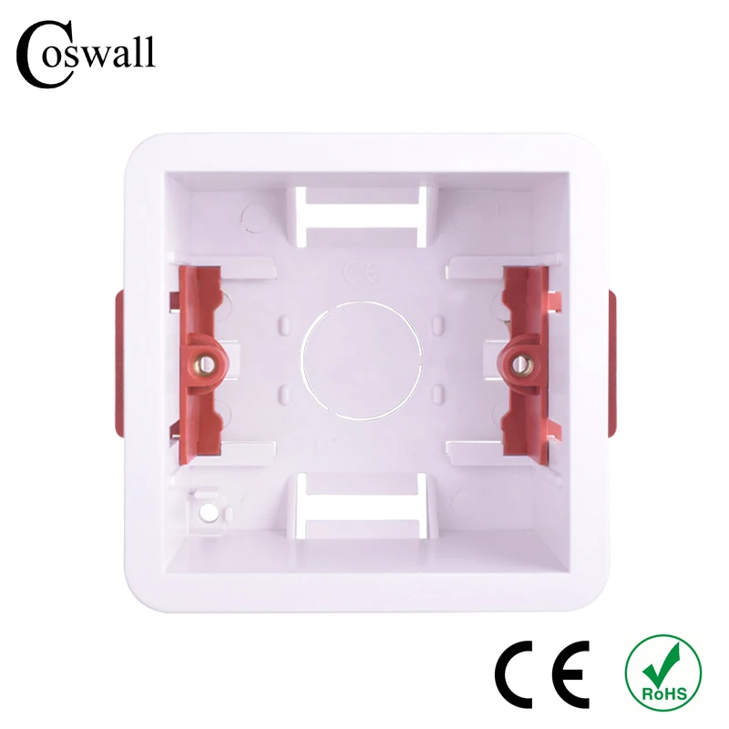 COSWALL 1 Gang Dry Lining Box For Gypsum Board / Drywall / Plasterboad 46mm/34mm Depth Wall Switch BOX Wall Socket Cassette