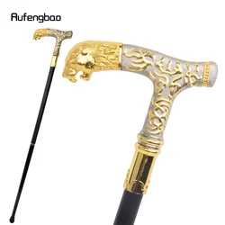 Golden White Lion Handle Luxury Walking Stick Party Fashion Elegant Walking Stick Decorative Cospaly Cane Knob Crosier 89cm
