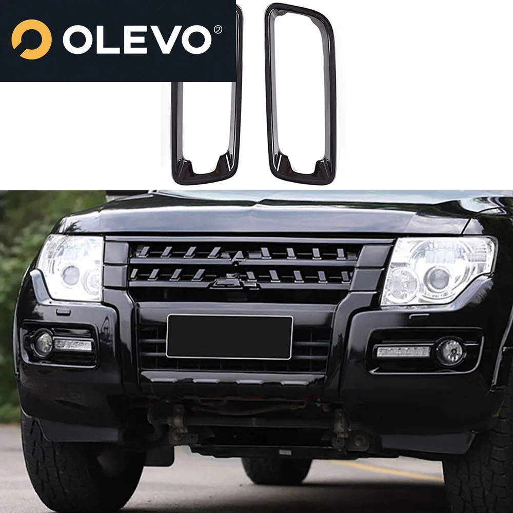 

Fit For 2007-2021 MITSUBISHI PAJERO ABS Fog Lamp Cover Glossy Black Front Fog Light Protective Panel Car Modified 4x4 Parts
