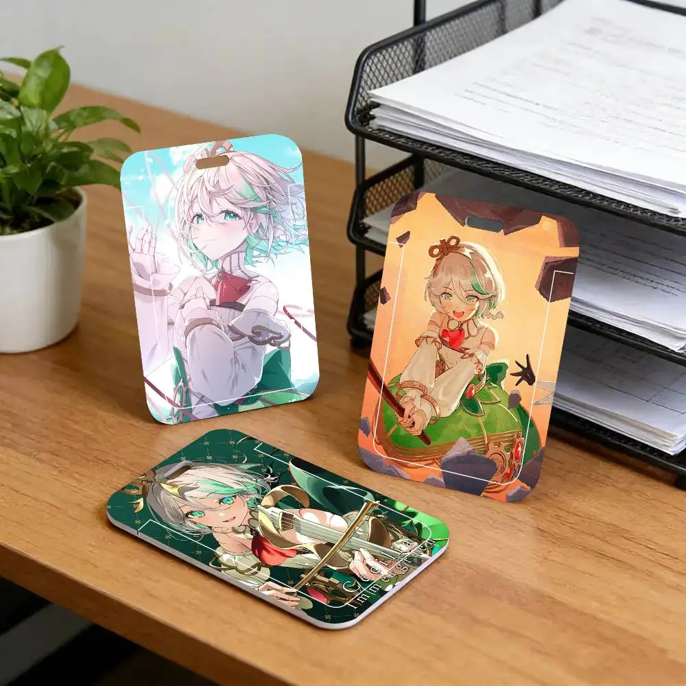 Cecilia Immergreen Animation H-Hololive Black Lanyard Card Holders Student Meal Cards And Campus Ids School