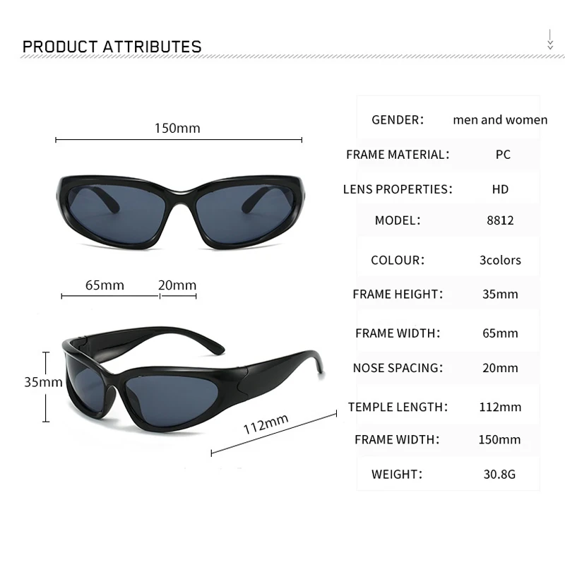 1/2/3pcs Fashionable Men and Women Sunglasses High-end Y2K Square Bicycle Glasses Resistant Sunglasses Outdoor Hiking Glas UV400 image 5