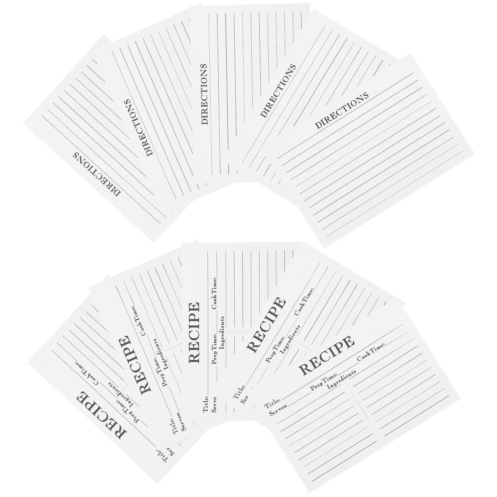 50Pcs Paper Recipe Cards Convenient Blank Food Note Sheets for Cooking Methods Vocabulary Journaling Daily Reminders Kitchen