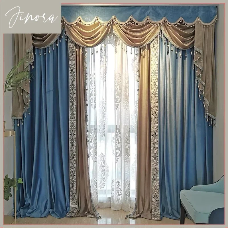 Curtains For Living Dining Room Bedroom Light Luxury French Embroidery Court Paris Chant Elegant Aestheticism