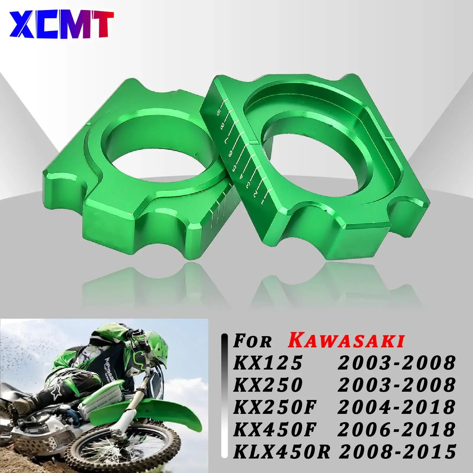 

Motocross CNC Rear Chain Adjuster Axle Block Protection Cap For Kawasaki KX125 KX250 KX250F KX450F KLX450R KX 125 250 250F 450F