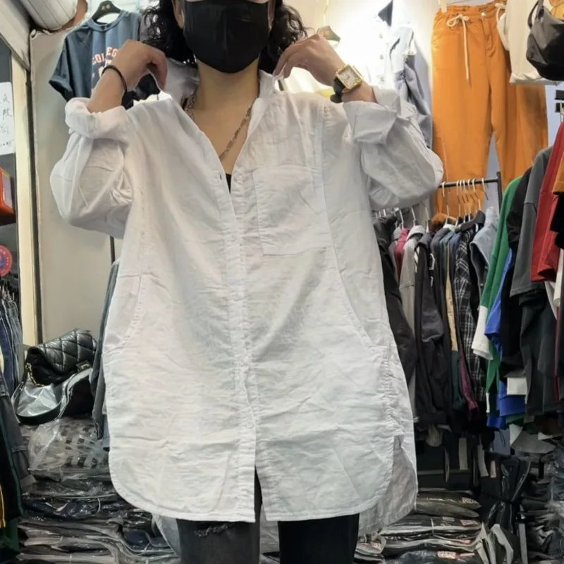 

Хлопковые и льняные рубашки женские в китайском стиле свободные ленивые модные чехлы с длинными рукавами женская одежда повседневные женские топы