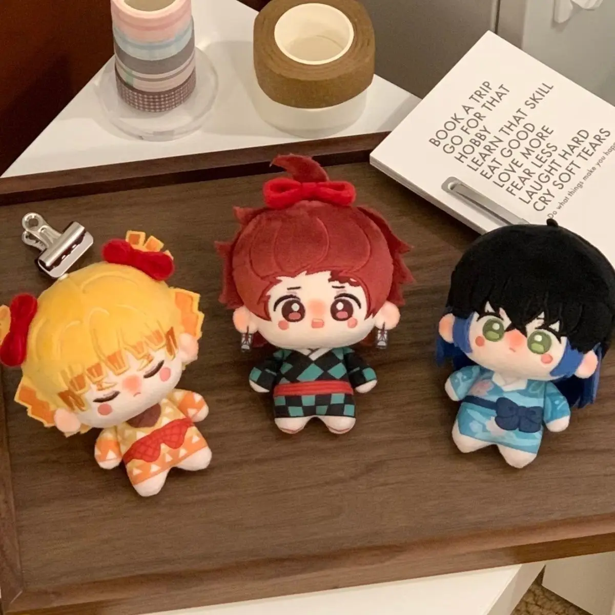 Animation Anime Demon Slayer Q Version Tanjiro Kamado Zenitsu Agatsuma Plush Toy Doll Plush Key Chain Backpack Decoration
