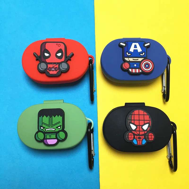 Marvel Tai Nghe Ốp Lưng Có Móc Treo Cho Xiaomi Redmi AirDots 1/2 Silicone Dẻo Không Dây Tai Nghe Bluetooth Chụp Tai Trường Hợp Vỏ