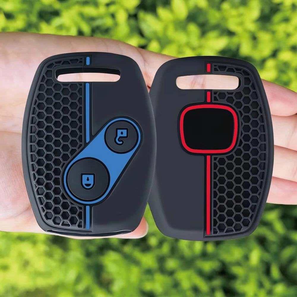 New Style 2 Buttons Silicone Car Key Case Cover For Honda Civic 2006-2011 2017 Accord CRV 2003 2007 Jazz HRV Car Accessories