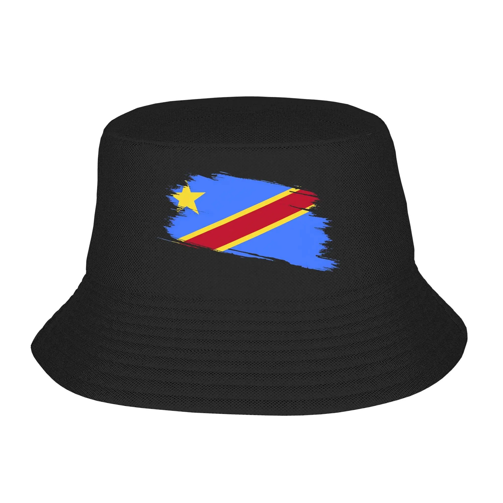 Congo Flag  Bucket Hat Summer Fashion Fisherman Hats For Men Women Personality Vacation Caps Street Style Graphic Sunscreen Hats