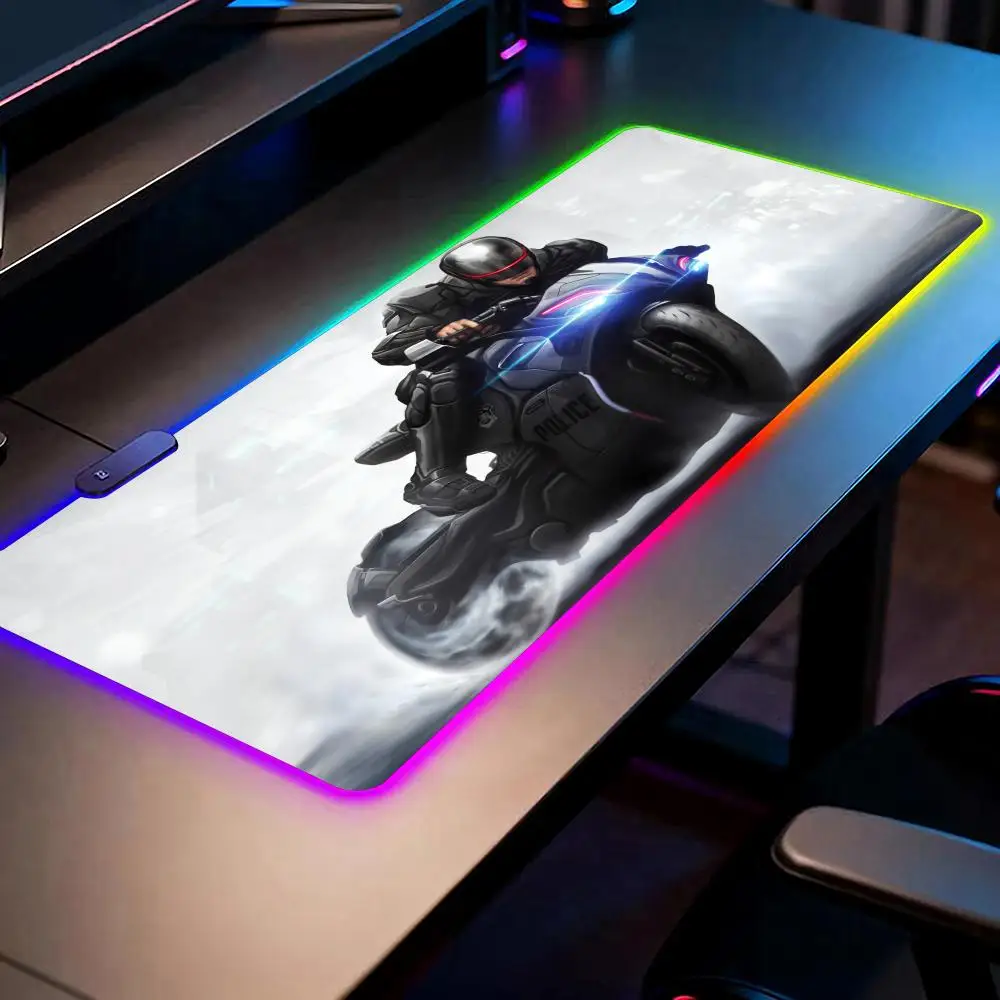 

Movie Robocop Mouse Pad RGB Gaming Mouse Pad Desk Mat HD Gamer Large LED Light XXL MousePads