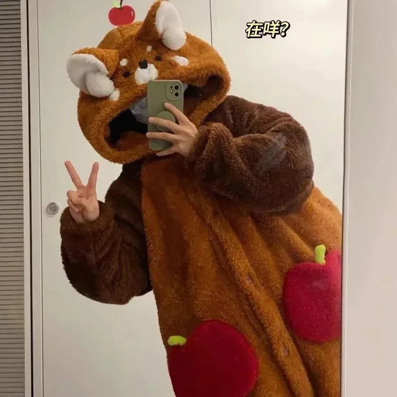 

COSda@Cartoon pajamas for women, nightwear, nightgown, animal cosplay, thick dresses, warm, home, winter