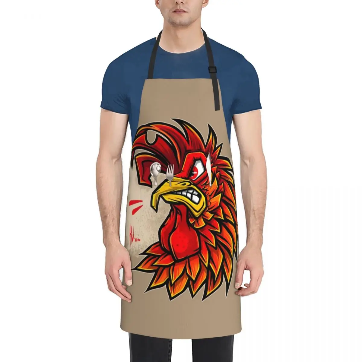 

Red Rooster Funny Angry Chicken Gift Apron Christmas gift Manicurists Apron