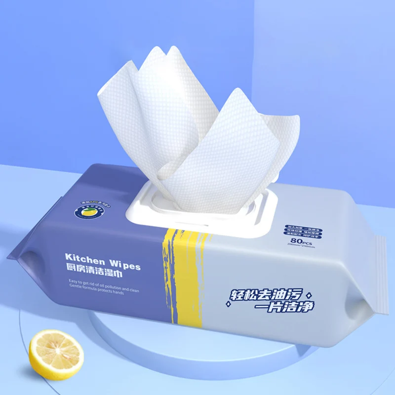 Kitchen Wipes To Remove Oil and Dirt Household Cleaning Hood Special One Wipe Clean Wet Paper Towels Disposable Facial Wipes