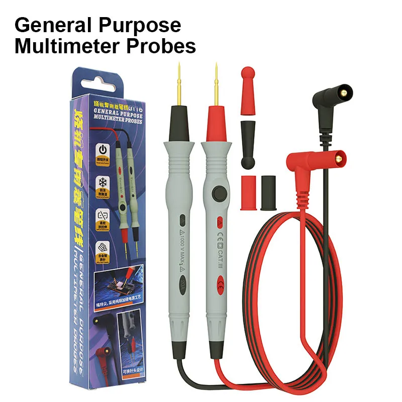 B&R B20A 1000V 20A Universal Multimeter Voltmeter Ammeter Test Lead Probe Wire Pen General Purpose Multimeter Probes