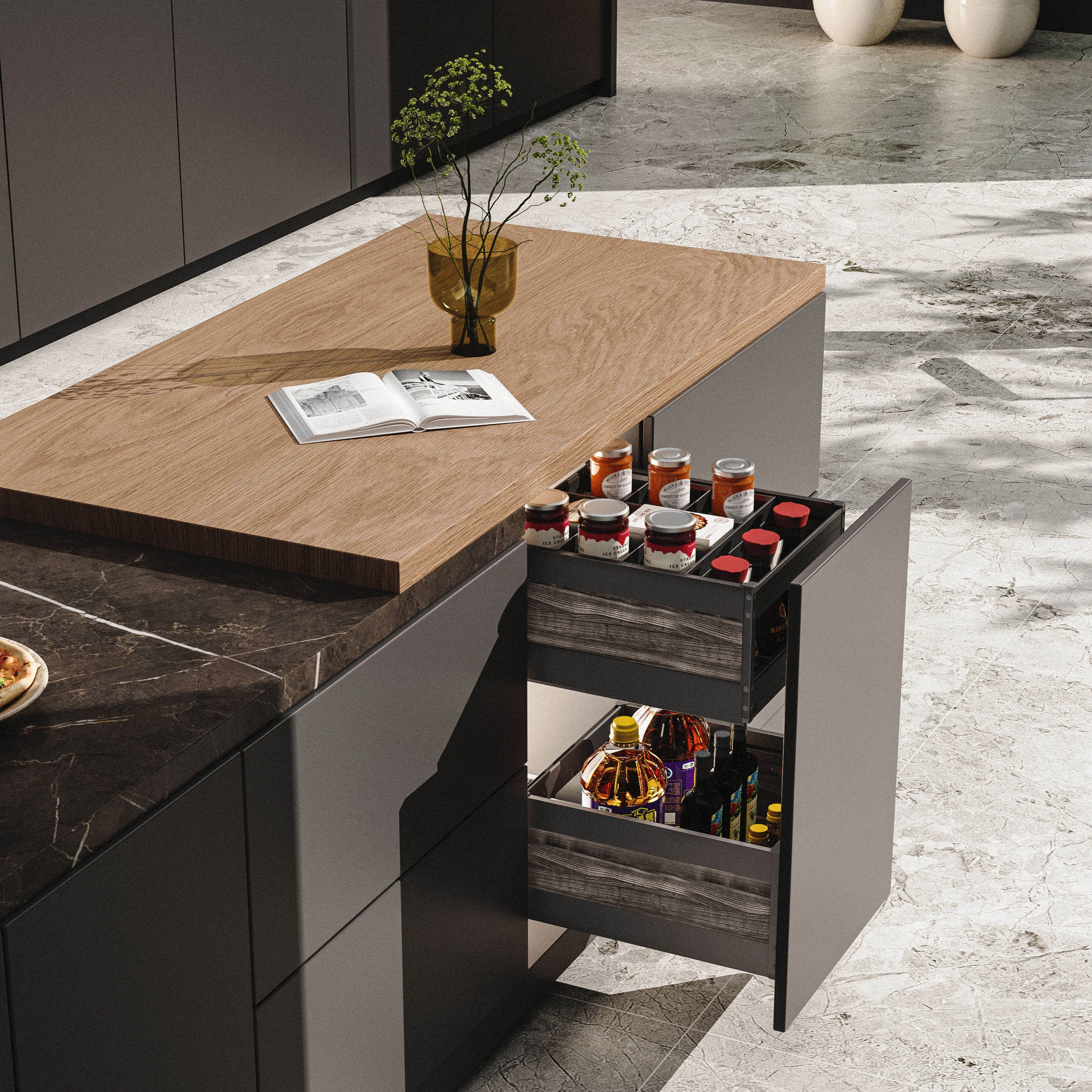 

Современная корзина с 2 полками из нержавеющей стали для хранения кухонного шкафа, простая установка