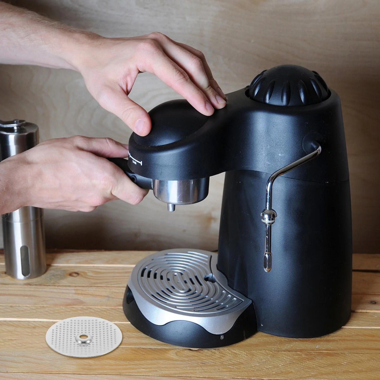 

5pcs Stainless Steel Coffee Filter Screen 1.65" Od 4.3Mm Center Hole Reusable Espresso Puck Screen For Bottomless Portafilter