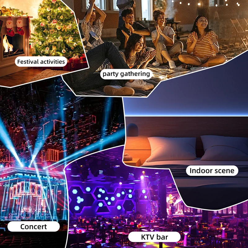 Mini Projecteur Laser RVB Portable avec Télécommande, Lumière de Scène LED pour Mariage, Noël, ixde Mariage