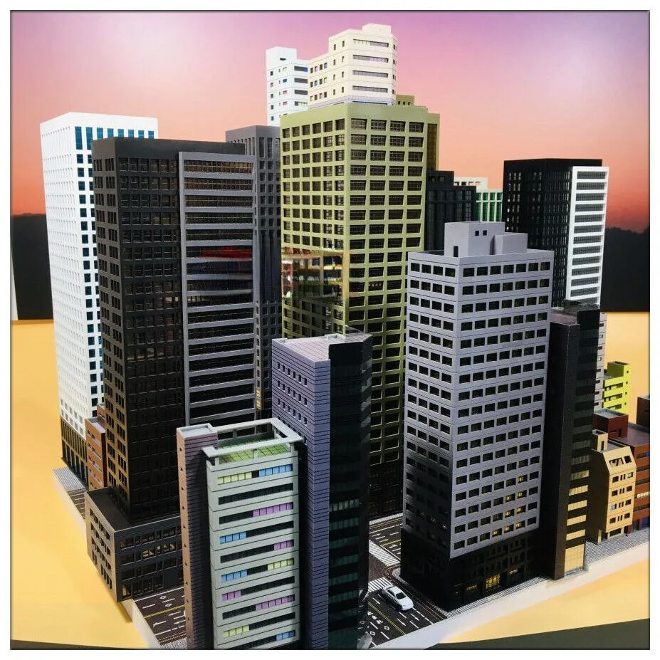 1:300 Diorama Architektur modell Stadt Wolken kratzer Gebäude Szene Display-Modell