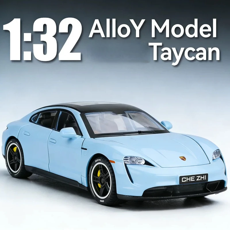 

1:32 Taycan Sports Car Alloy Metal Diecast Car Model Toy Sound & Light Vehicle Toys For Boy Children Gifts