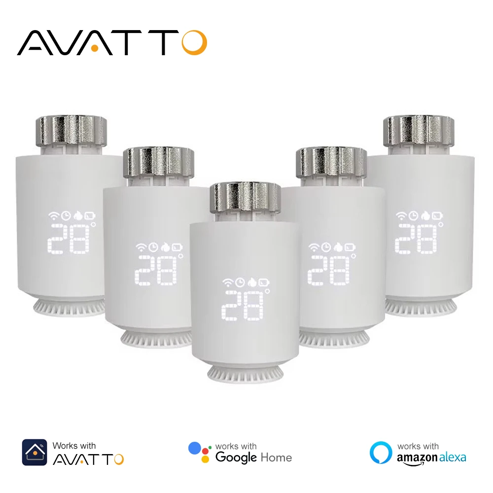 AVATTO Tuya ZigBee Thermostat Radiator Actuator Smart TRV Thermostatic Valve Temperature Controller Support Alexa Google Home