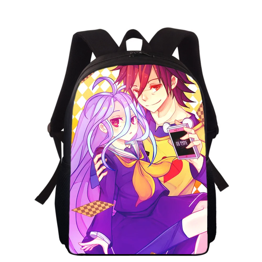 NO GAME NO LIFE Anime 16" 3D Print Kids Backpack Primary School Bags for Boys Girls Back Pack Students School Book Bags