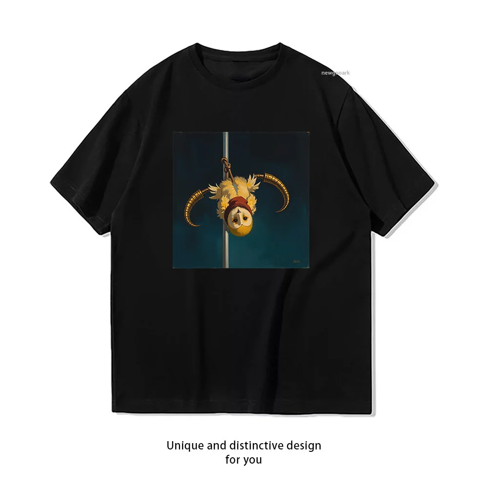 Owl Circus Acrobatic Tights  Casual Cotton Short Sleeve Tee for Men Women
